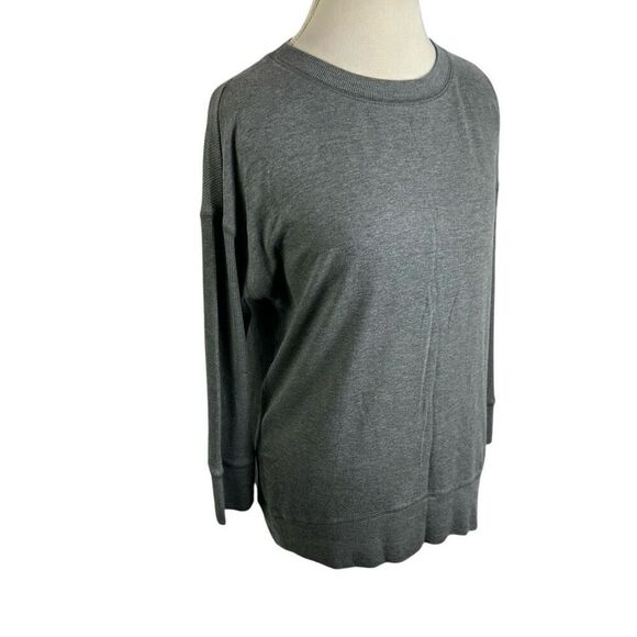 Eileen Fisher Gray Sweatshirt Waffle Knit Contrast Boxy Comfy Soft Size S - Picture 6 of 10